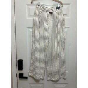 Abercrombie & Fitch Pants Womens 26 2S  White Linen Ultra Wide Leg High Waist